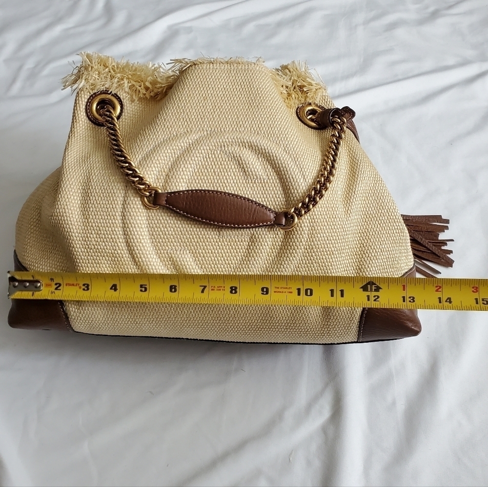 Gucci Soho Raffia Chain Tote Shoulder Bag - Picture 7 of 13